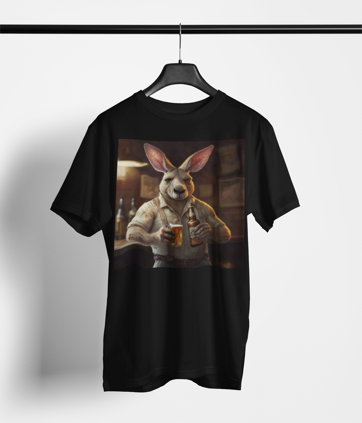 Kangaroo Double Fistin’ Men's T-Shirt 🍻🦘